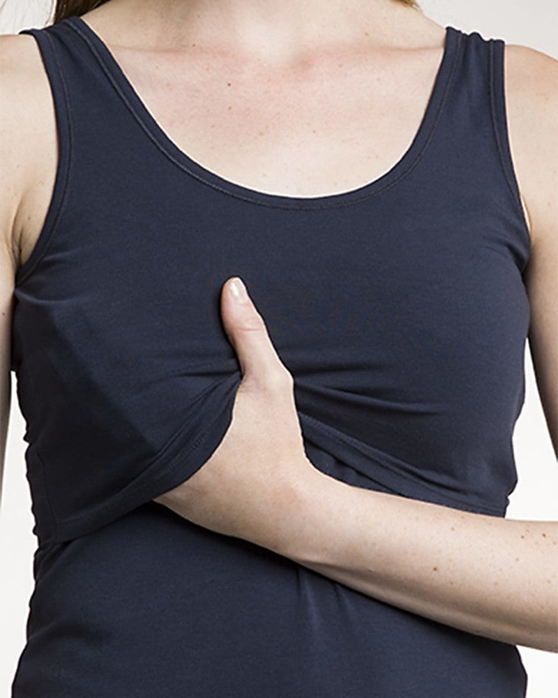 Boob Organic Cotton Maternity & Nursing Tank - Midnight Blue