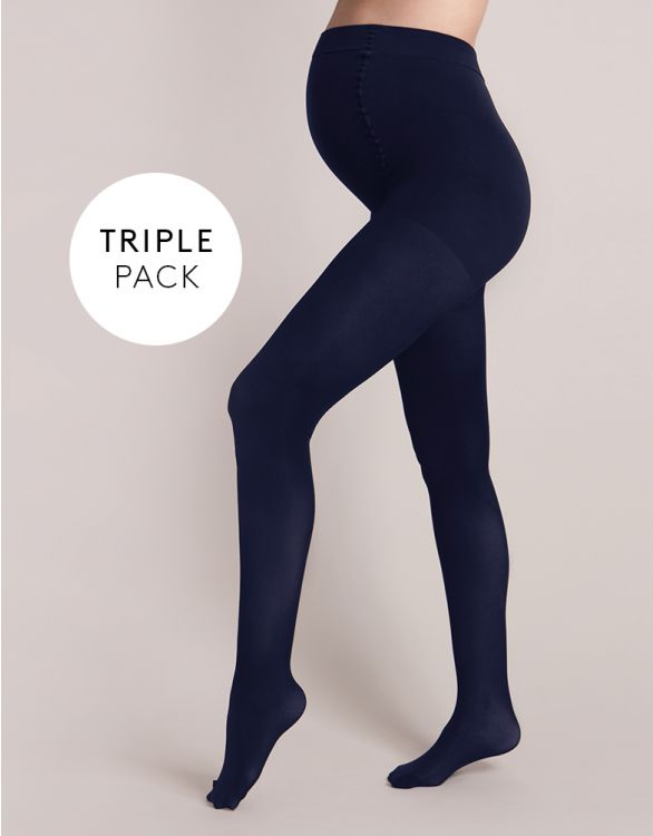 Seraphine Maternity Tights 100 Denier - 3 Pack Navy