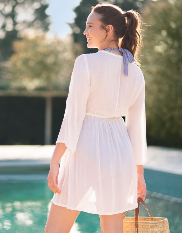 Seraphine Ivory Maternity Kaftan Swimsuit Cover-Up Martiza