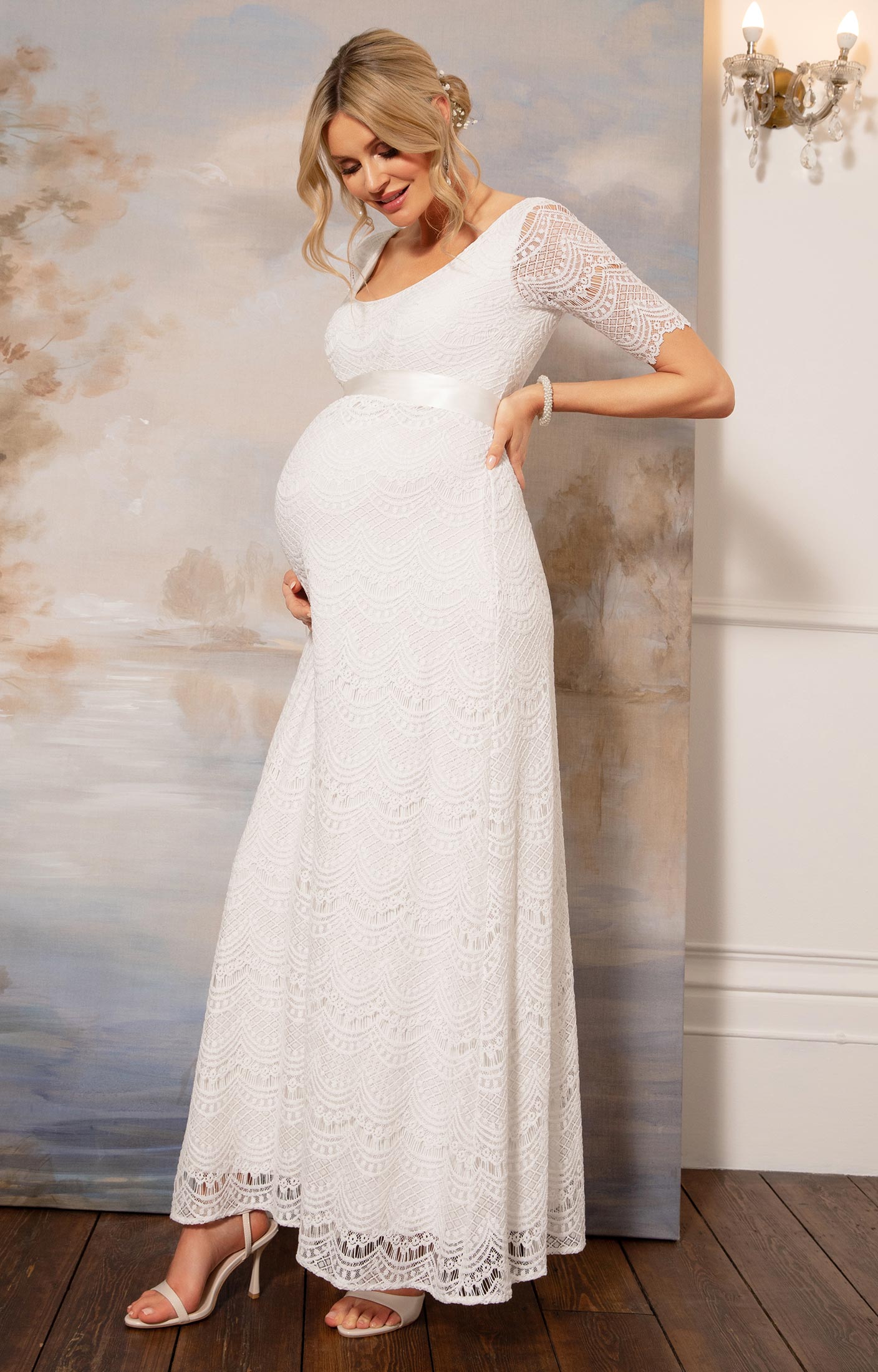Tiffany Rose Maternity Ivory White Gown Verona