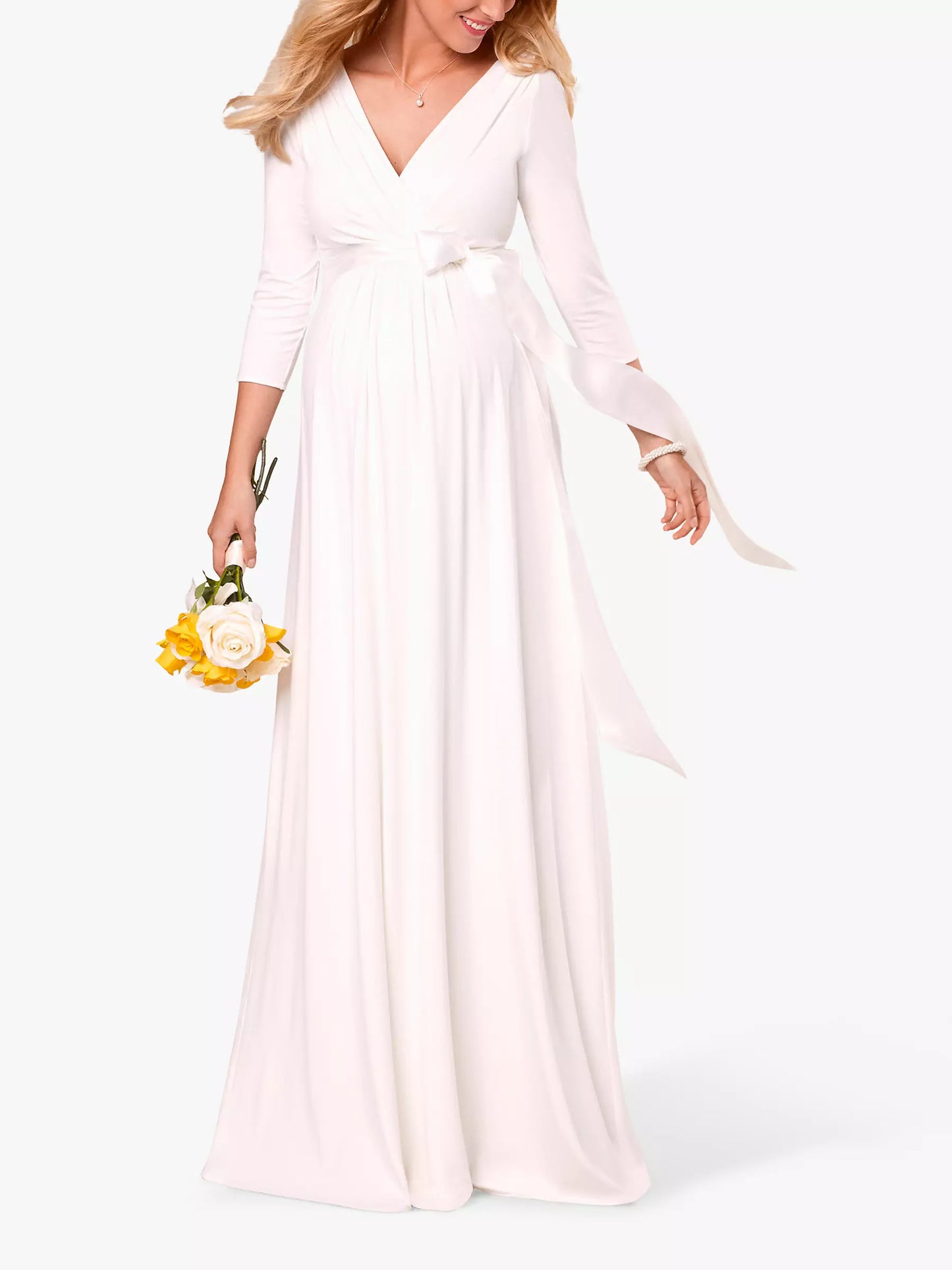 Tiffany Rose Maternity & Nursing Long Ivory Gown Willow