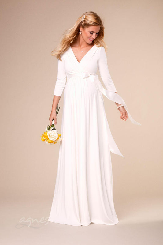 Tiffany Rose Maternity & Nursing Long Ivory Gown Willow