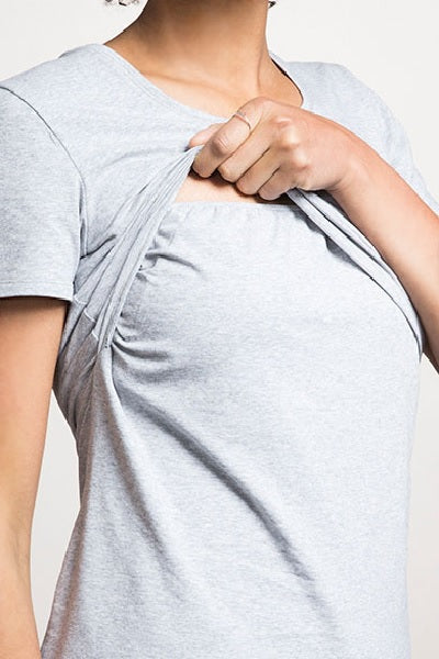 Boob Design Classic Organic Maternity & Nursing Top Short Sleeve Midnight Blue, Maternity Tops Nursing Tops Canada,- Luna Maternity & Nursing
