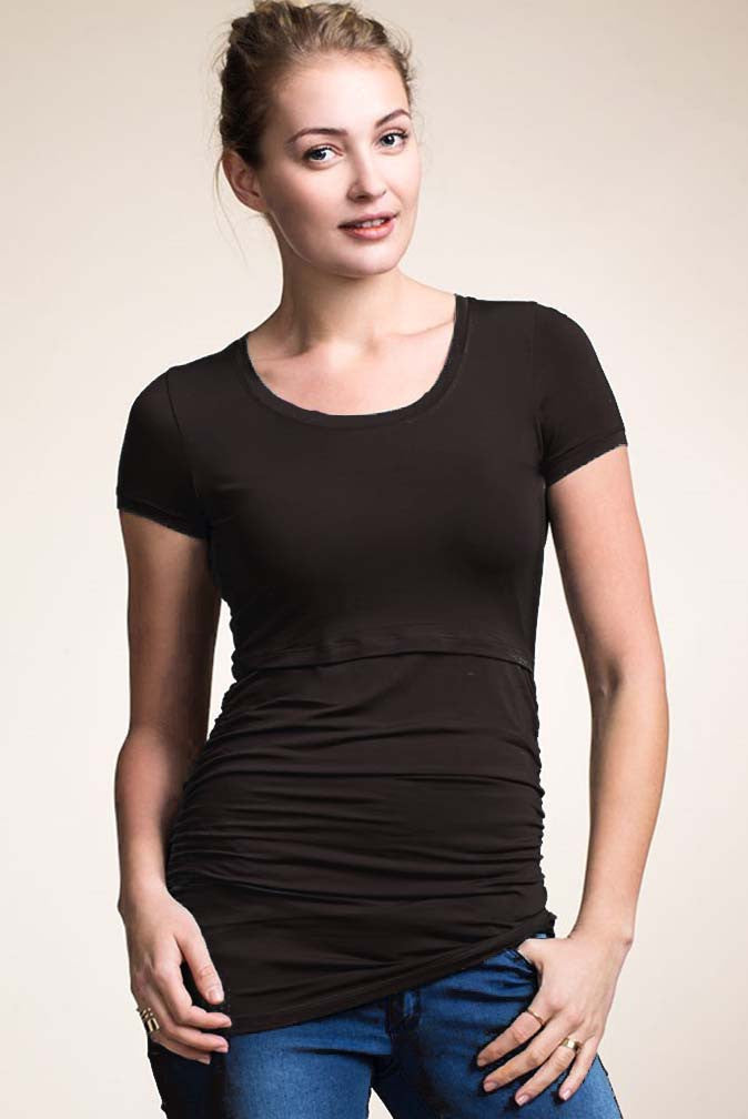Boob Design Maternity & Nursing Ruched Short Sleeve Top