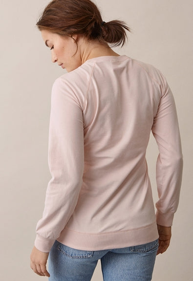 Boob B-Warmer Maternity  & Nursing Sweatshirt - Light Pink