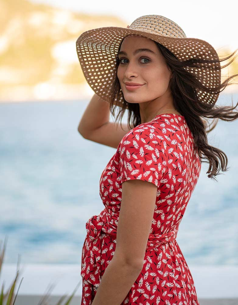 Seraphine Red Floral Maternity & Nursing Wrap Dress Bruna - Size 10, Maternity Dresses Canada Nursing Dresses Canada,- Luna Maternity & Nursing