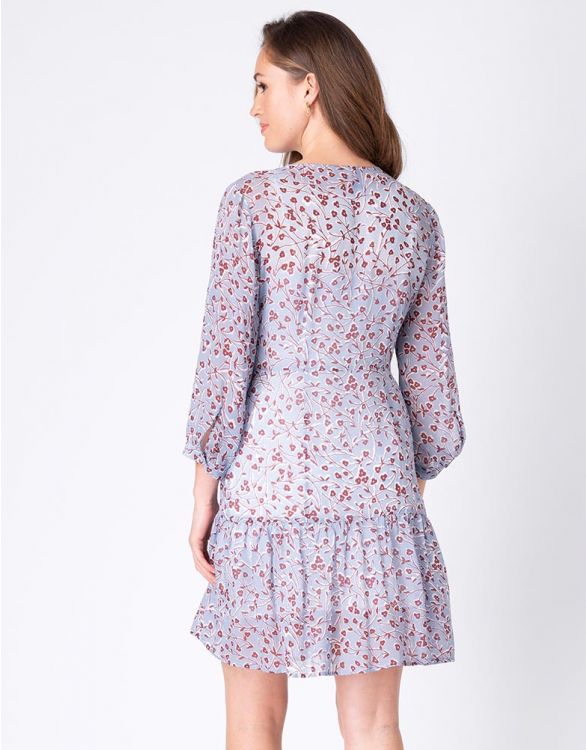Seraphine Blue Floral Tiered Maternity Dress + Jersey Slip - Indiana