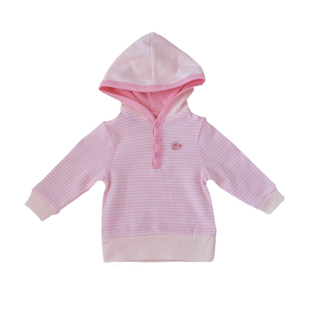 Little Little Organics Pink Stripe Hoodie, Babyware,- Luna Maternity & Nursing