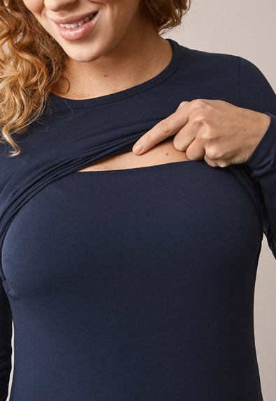 Boob Maternity & Nursing Organic Cotton Long Sleeve Top - Black