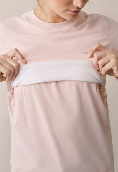 Boob B-Warmer Maternity  & Nursing Sweatshirt - Light Pink