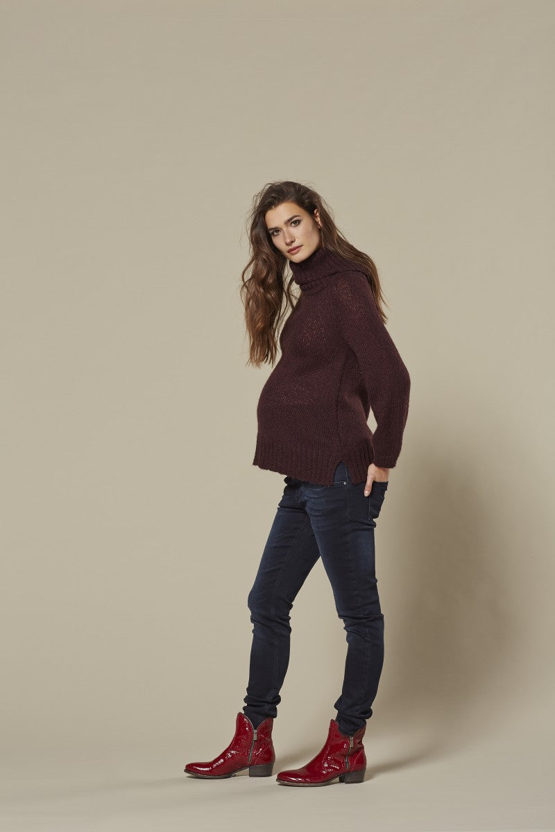 Queen Mum Slimfit "Dark Wash" Maternity Jeans, Designer Maternity Jeans Toronto Canada Online,- Luna Maternity & Nursing