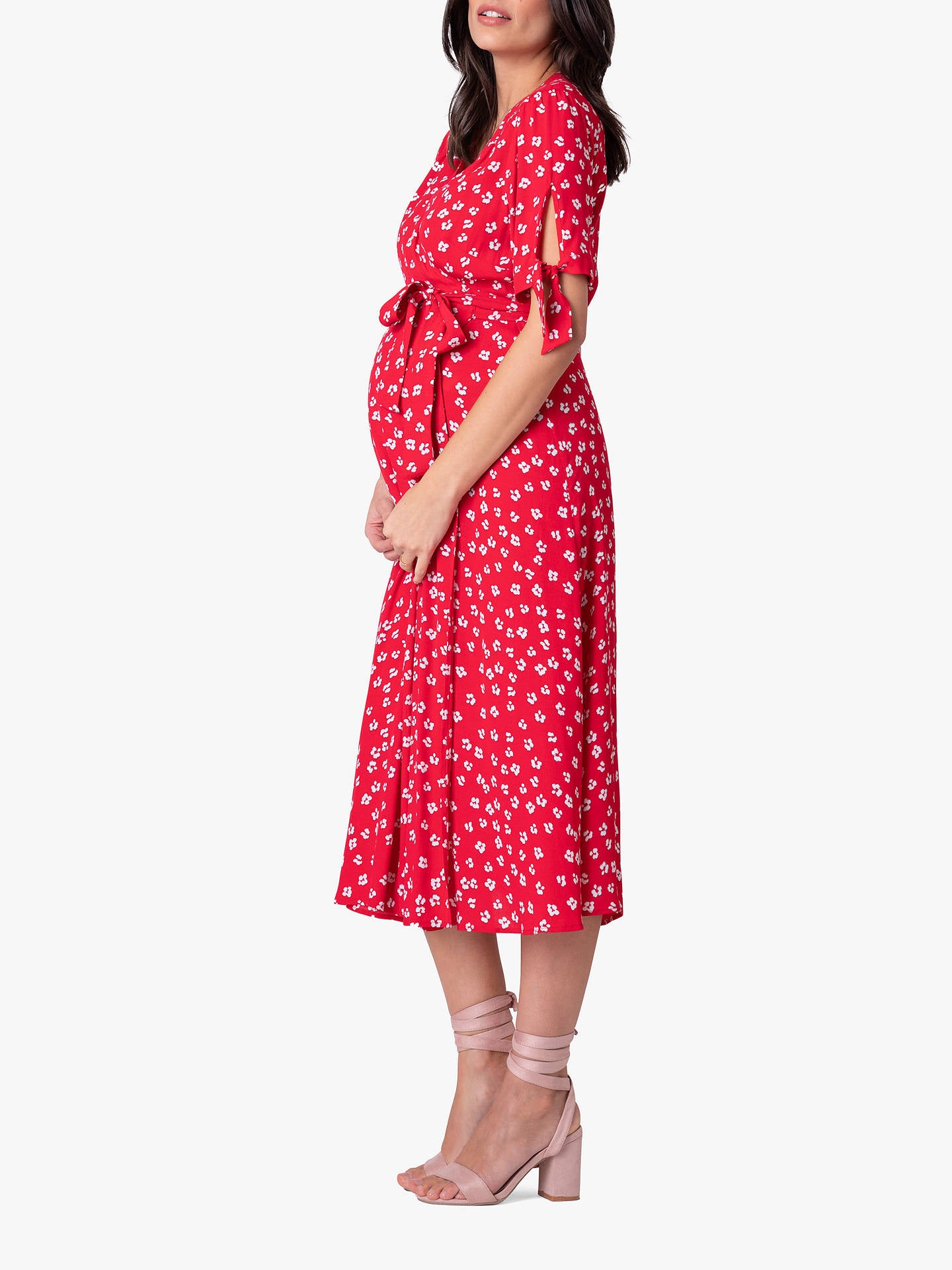 Seraphine Bessie Red Midi Wrap Maternity & Nursing Dress, Maternity Dresses Canada Nursing Dresses Canada,- Luna Maternity & Nursing