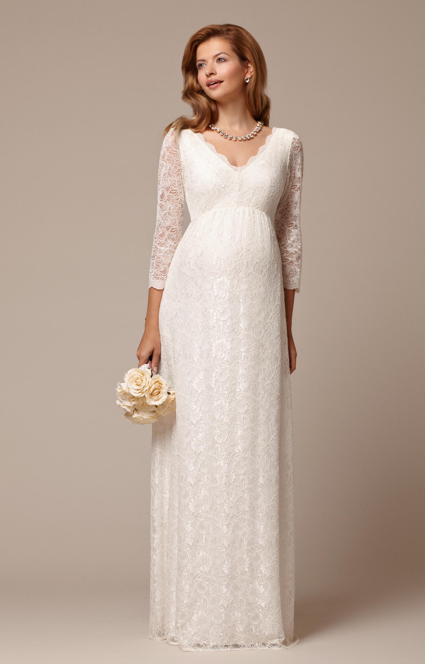 Tiffany Rose Ivory Lace Maternity Gown Chloe
