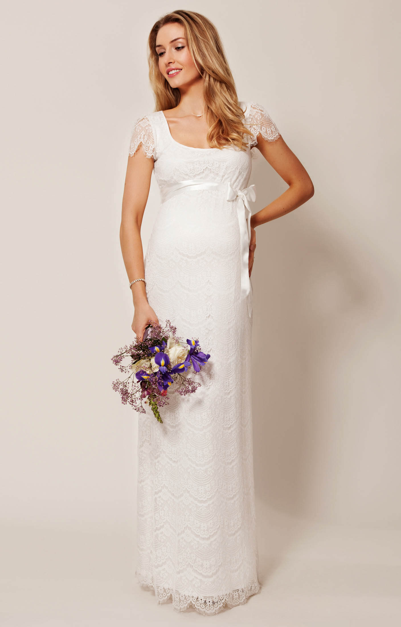Tiffany Rose Maternity & Nursing Satin Long Sash Ivory - Luna Maternity & Nursing
