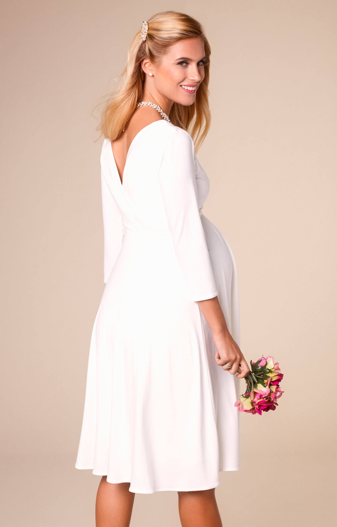 Tiffany Rose White Maternity & Nursing Dress Willow Ivory