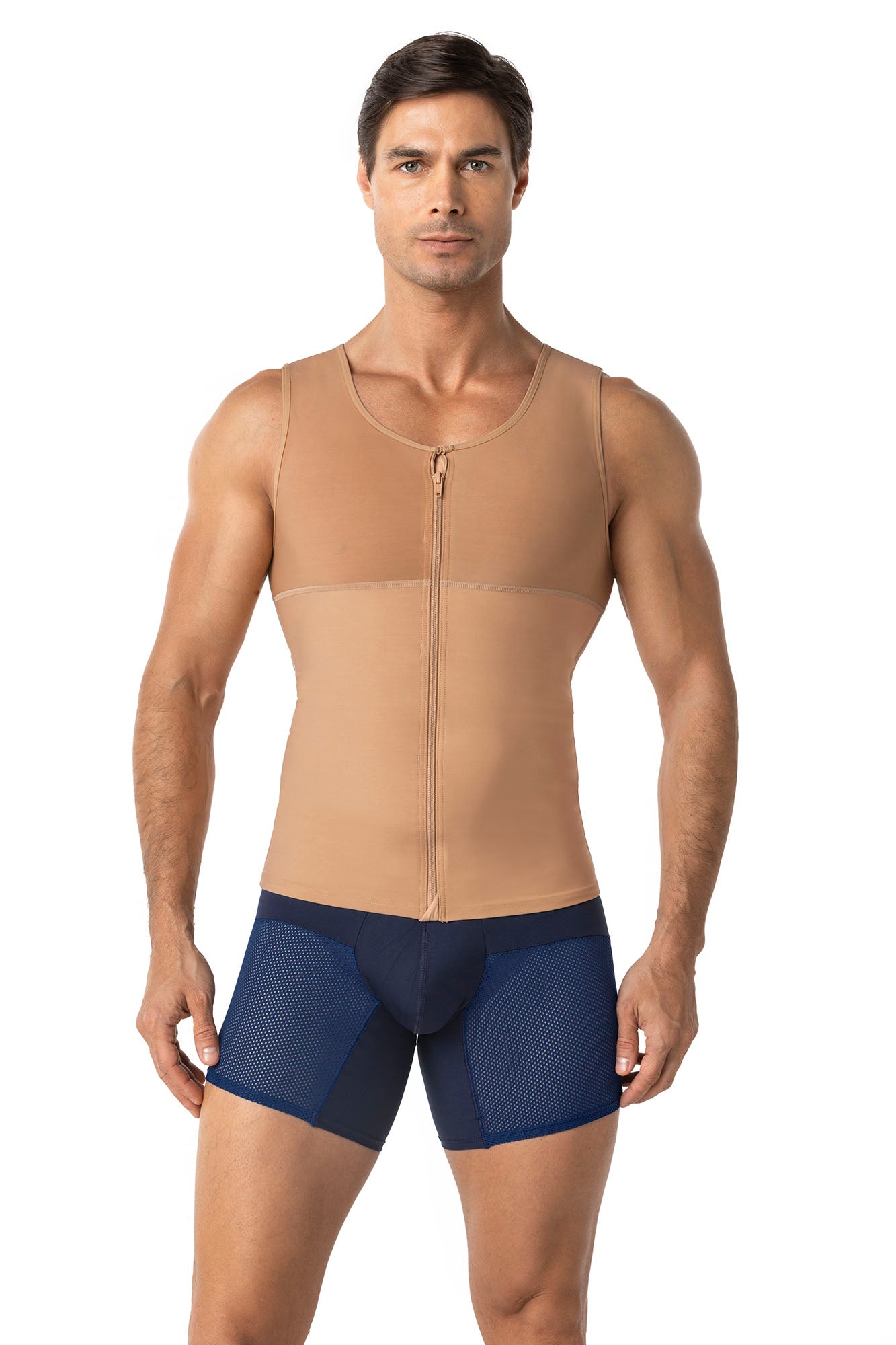 Leonisa Men's Upper Body Full Compression Shaper with Back Support