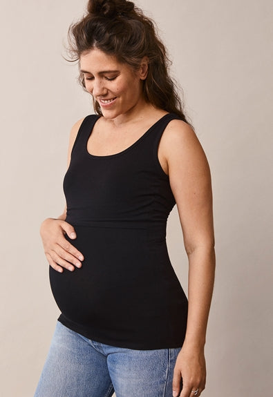 Boob Organic Cotton Maternity & Nursing Tank - Black - Luna Maternity & Nursing