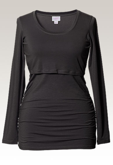 Boob Flatter Me Long Sleeve Maternity & Nursing Top, Maternity Tops Nursing Tops Canada,- Luna Maternity & Nursing