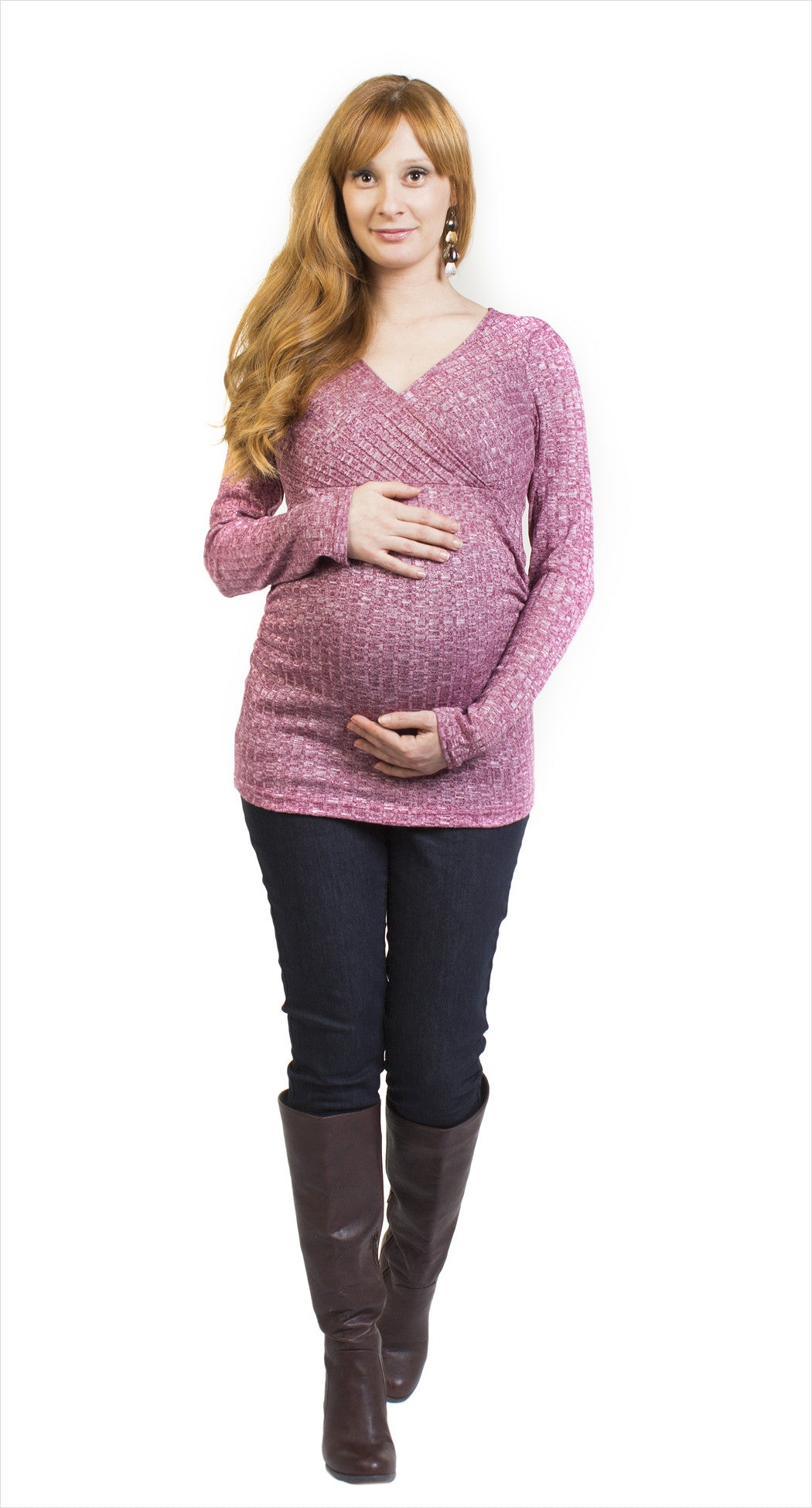 Bedondine Maternity & Nursing Knit Top, Maternity Tops Nursing Tops Canada,- Luna Maternity & Nursing