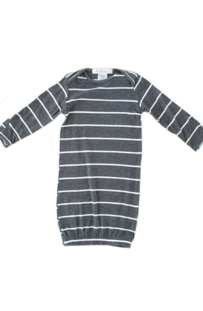 Everly Grey Mom & Baby Maternity & Nursing Set - Charcoal Stripe, Sleepwear,- Luna Maternity & Nursing