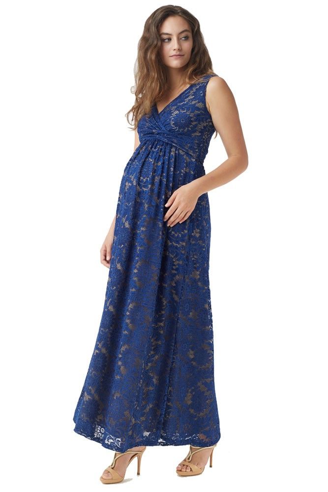 Mothers en Vogue Maternity & Nursing Maxi Dress Chantilly Blue, Maternity Dresses Canada Nursing Dresses Canada,- Luna Maternity & Nursing