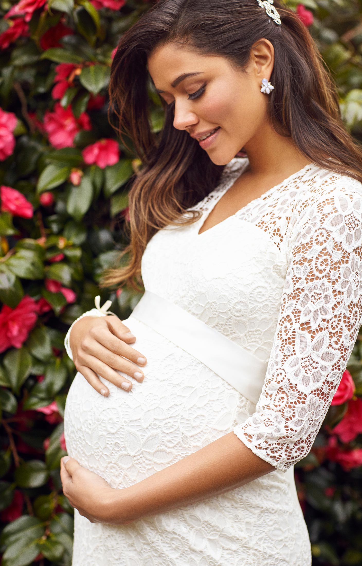 Tiffany Rose Ivory White Lace Maternity Dress Suzie