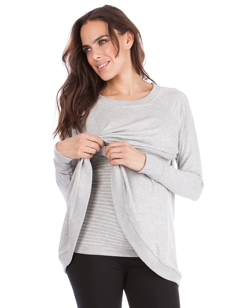 Seraphine Maternity & Nursing Sweater Sybil Grey