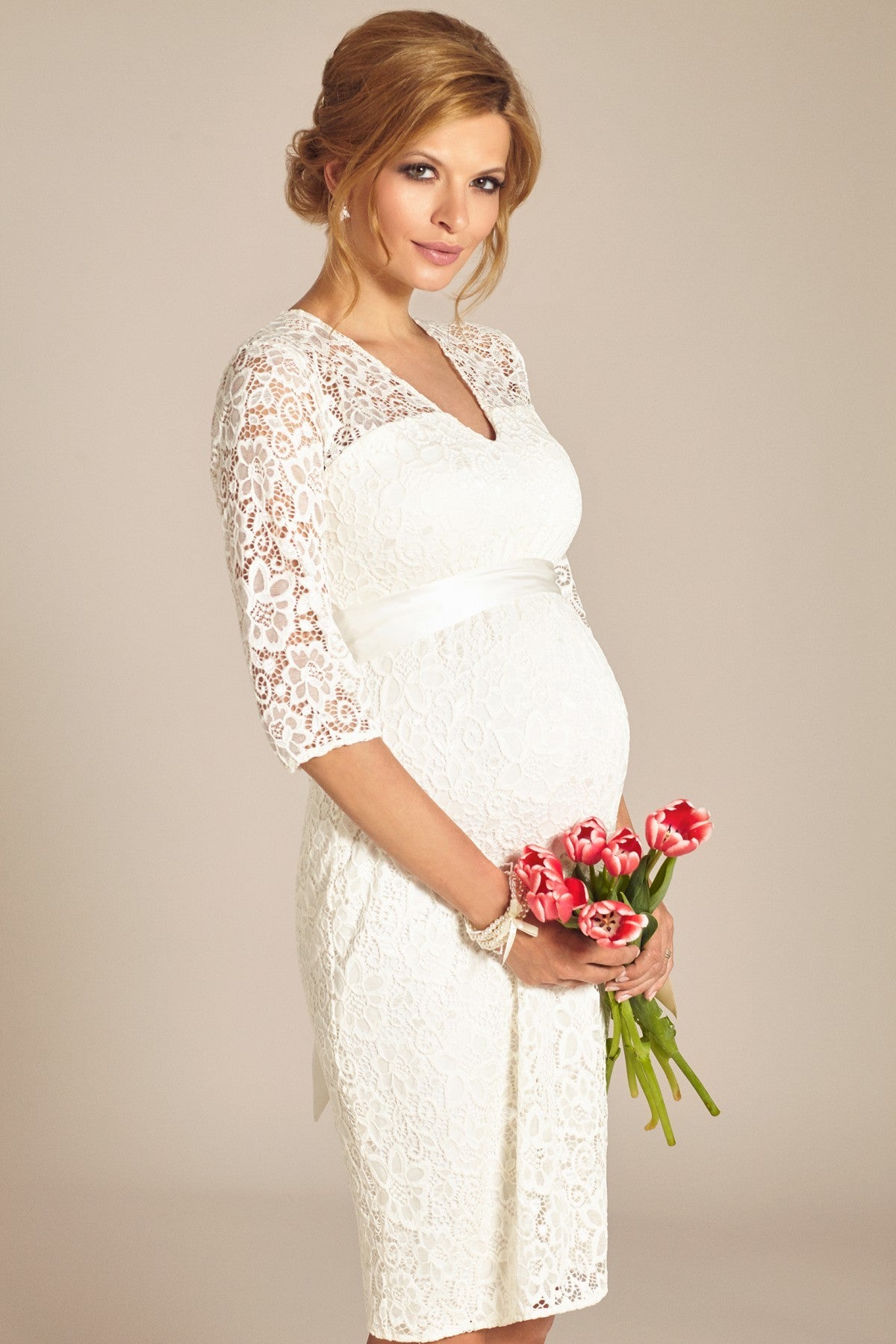 Elegant White Long Sleeve Maternity Dress for Photo Shoot - Etsy
