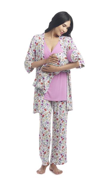 Everly Grey Mom & Baby 5-Piece Maternity & Nursing Sleepwear Set Zinnia
