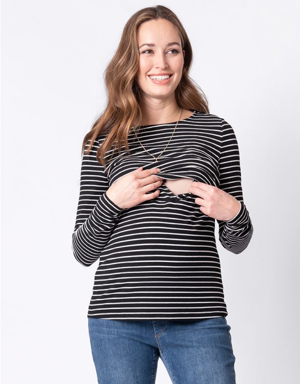 Seraphine Maternity & Nursing Ribbed Tops Anne – 2 Pack - Stripes