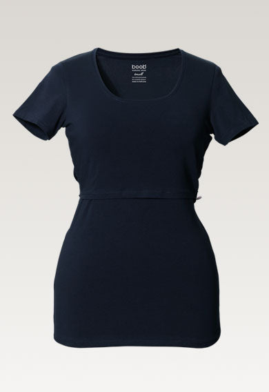 Boob Design Classic Organic Maternity & Nursing Top Short Sleeve - Midnight  Blue