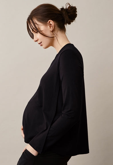 Boob Maternity & Nursing Easy V-Neck Top Black