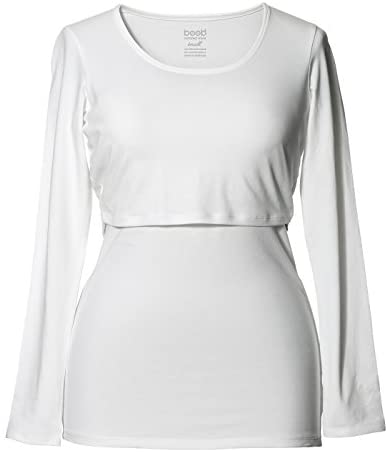 Boob Maternity & Nursing Organic Cotton Long Sleeve Top - White