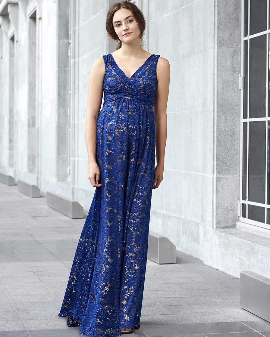 Mothers en Vogue Maternity & Nursing Maxi Dress Chantilly Blue, Maternity Dresses Canada Nursing Dresses Canada,- Luna Maternity & Nursing