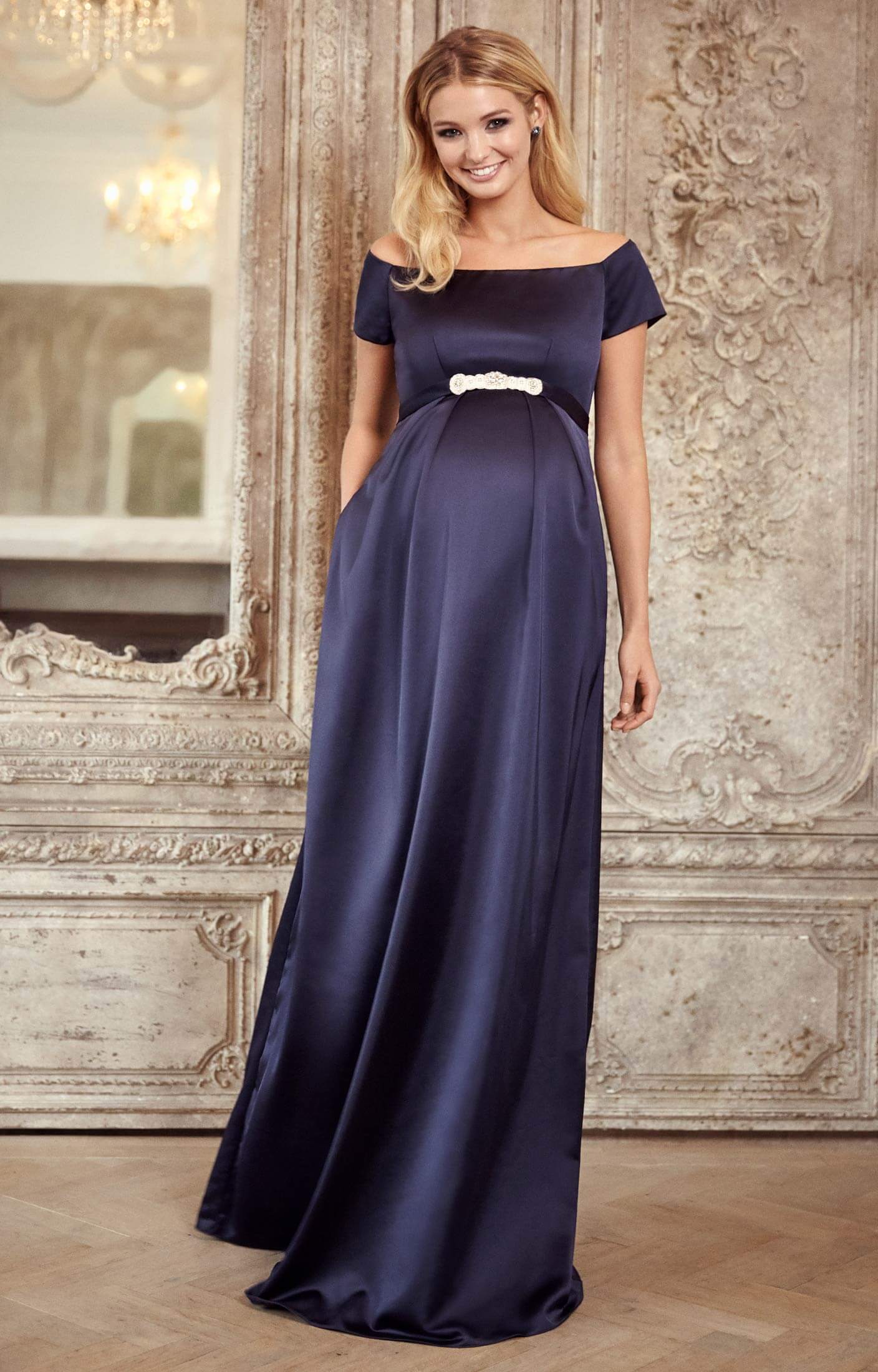 Tiffany Rose Maternity Gown Aria Midnight Blue