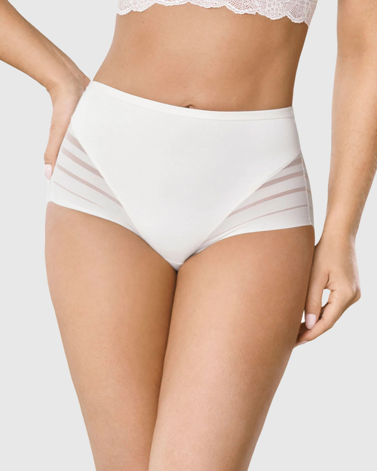 Leonisa Lace Stripe Undetectable Comfy Control Post Pregnancy Panty
