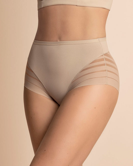 Leonisa Lace Stripe Undetectable Comfy Control Post Pregnancy Panty 012903