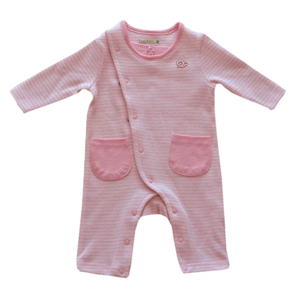 Little Little Organics Pink Stripe Pocket Romper, Babyware,- Luna Maternity & Nursing