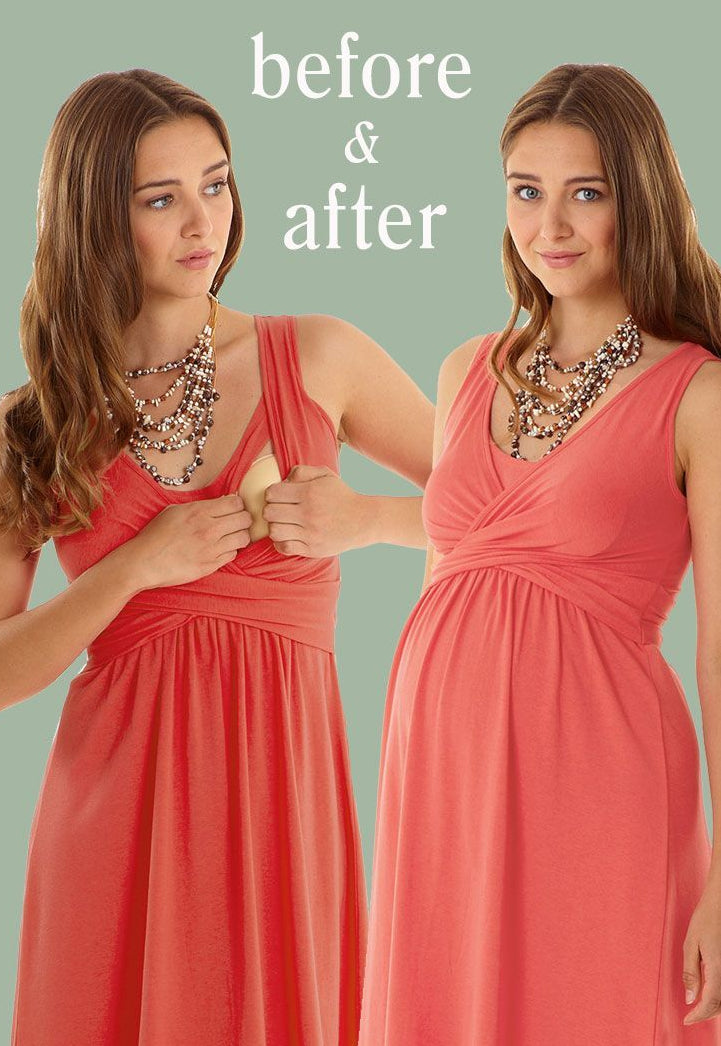 Mothers en Vogue Maternity & Nursing Wrap Dress Peach, Maternity Dresses Canada Nursing Dresses Canada,- Luna Maternity & Nursing