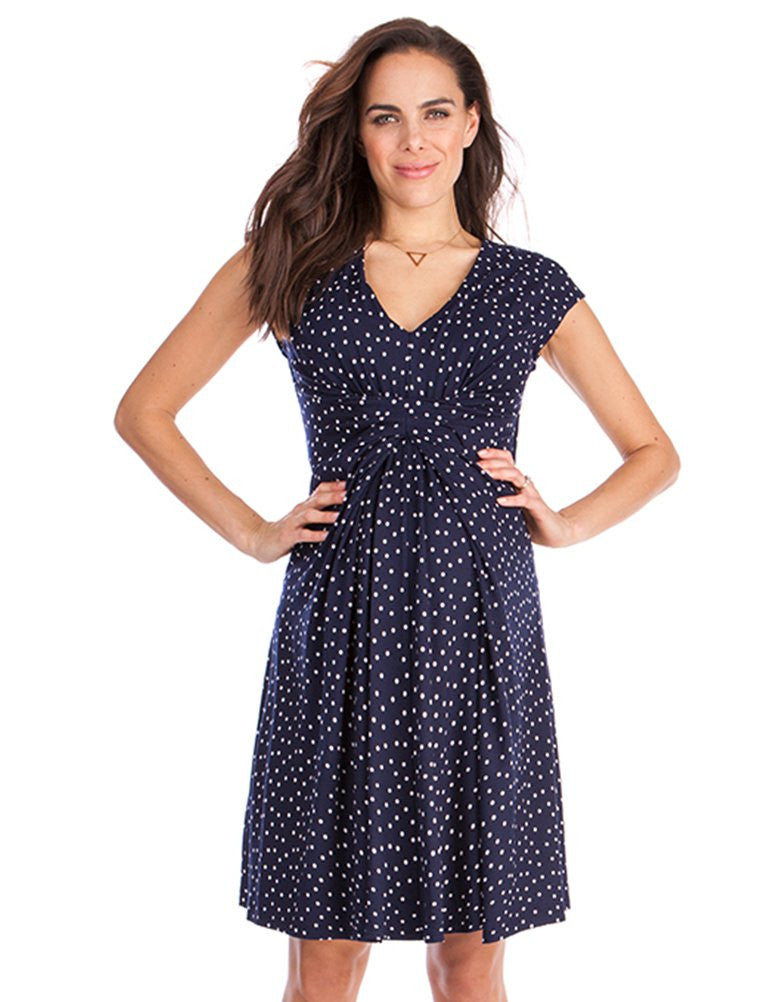 Buy Seraphine Maternity Navy Dot Dress Cecile
