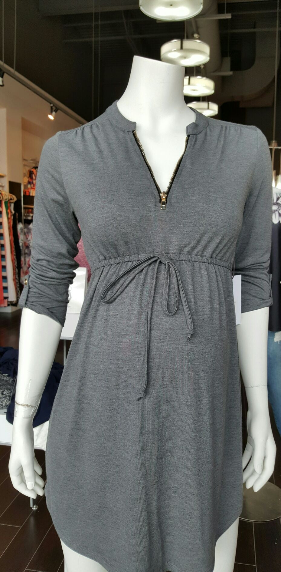 Bellyssima Maternity Zip Tunic - Size XS, Maternity Tops Nursing Tops Canada,- Luna Maternity & Nursing