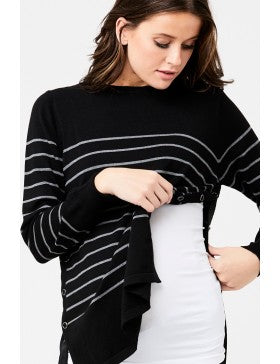 Ripe Button Up Stripe Maternity & Nursing Knit Top, Maternity Tops Nursing Tops Canada,- Luna Maternity & Nursing