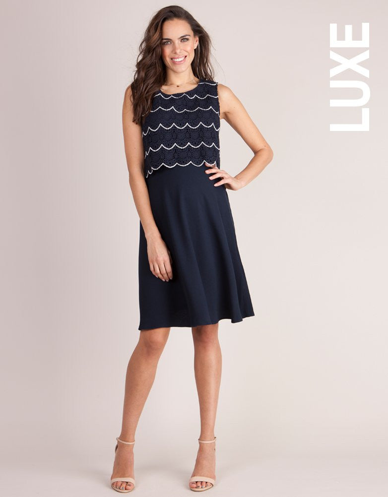 Seraphine Maternity & Nursing Scalloped Dress Louisa, Maternity Dresses Canada Nursing Dresses Canada,- Luna Maternity & Nursing
