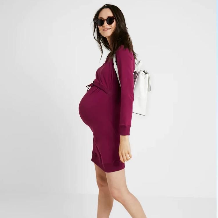 Boob B-Warmer Maternity & Nursing Dress Purple, Maternity Dresses Canada Nursing Dresses Canada,- Luna Maternity & Nursing