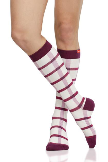 Vim & Vigr Cotton Compression Socks Block Plaid, Accessories,- Luna Maternity & Nursing